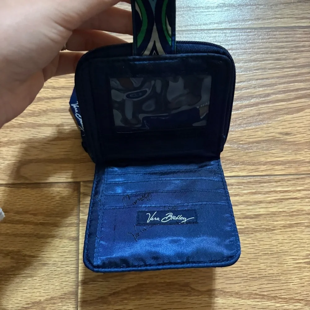Y2K Vera Bradley Mediterranean Blue Floral Paisley Retired Small Wallet - Picture 5 of 5